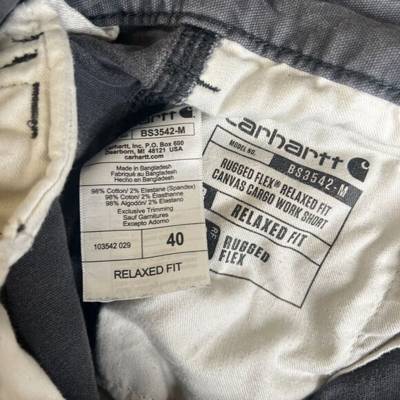 Carhartt Cargo Shorts Mens 40 Gray Relaxed Fit 10" Utility Canvas Work BS3542 - Picture 10 of 12